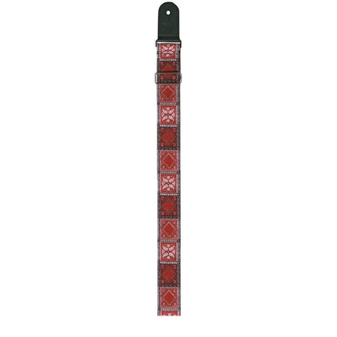XTR Vintage Red Sepia/Diamond Flower Pattern Guitar Strap